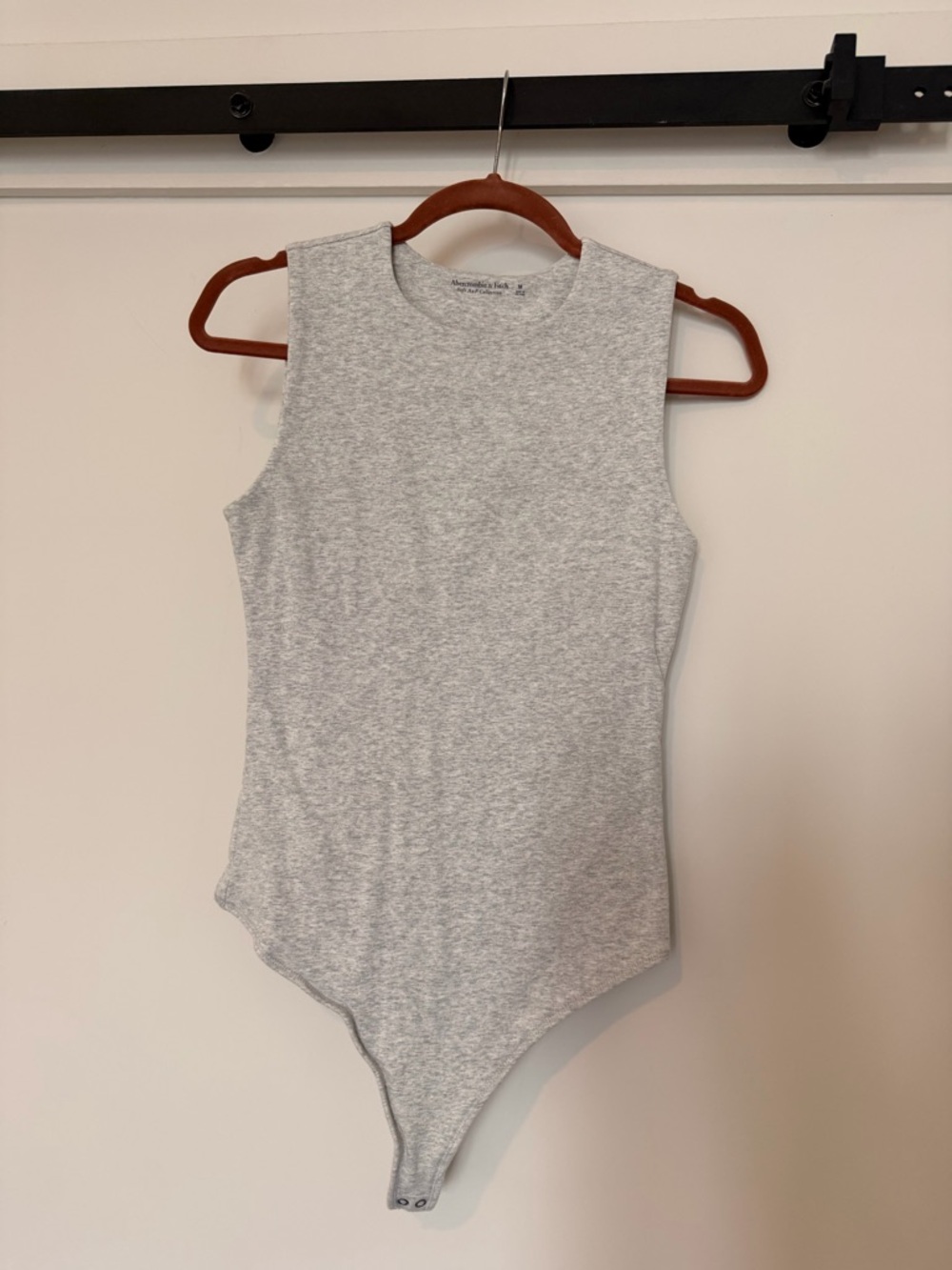 Abercrombie & Fitch Light Heather Gray Sleeveless Bodysuit